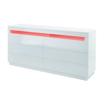 Boreal Commode De Chambre Avec Led Style Contemporain Blanc