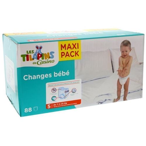 Les Tilapins Couches Junior Taille 5 - 11 A 25 Kg - 88 Couches