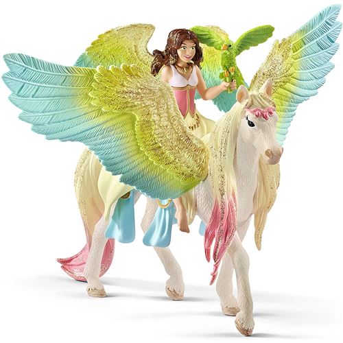 SCHLEICH - Figurine 70566 Fee Surah avec un pegase scintillant