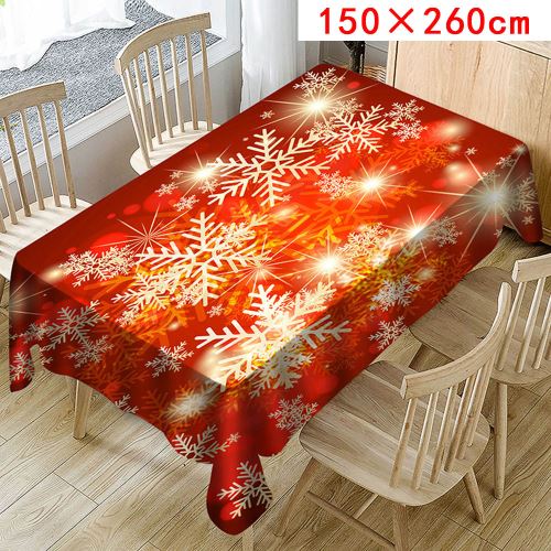 Nappe de Noël Imprimer Rectangle Table Cover Holiday Party Home Decor_Kiliaadk325