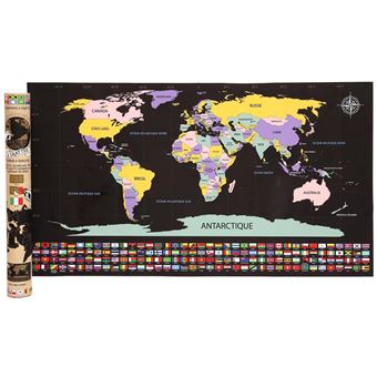 Carte du Monde à Gratter – de Qualité Premium Argent Deluxe Edition -  Poster Planisphère à Gratter Personnalisé : : Fournitures de bureau