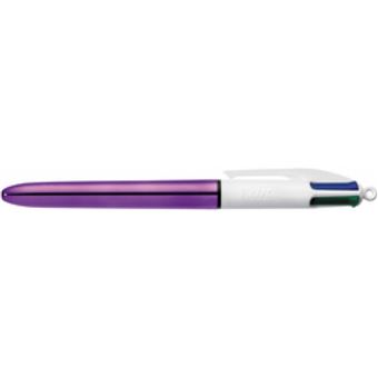 Stylo à bille Bic Shine 4 Couleurs Doré