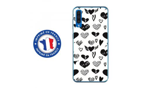 Coque souple pour Samsung Galaxy A50 avec impression Motifs Love coeur 1