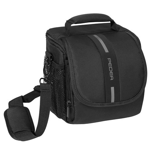 PEDEA Essex SLR sac photo avec housse de pluie / sangle et poches pour accessoires (Taille: M) gris