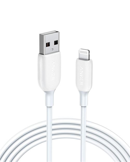 Câble Lightning Powerline III de 180 cm certifié MFi avec connecteurs renforcés, marque Anker