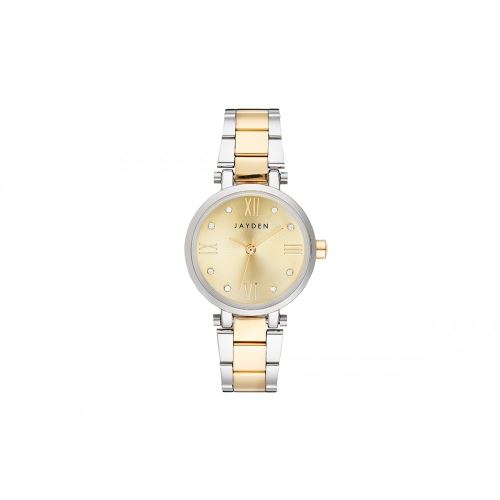 Montre Mixte Jayden à Quartz Cadran Doré 27mm Et Bracelet Argenté/Doré En Zinc JD907