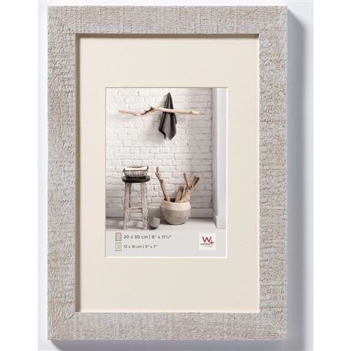 Walther Design Home Cadre en bois, Bois, gris clair, 30 x 40 cm