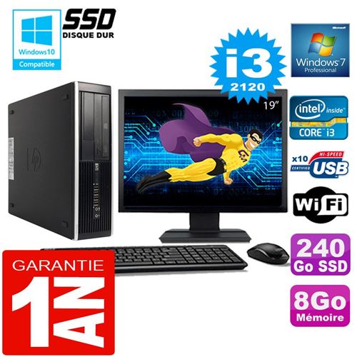 Acheter Pc hp compaq 8300 sff core i3-2120 ram 8go disque 240 go ssd wifi w7 ecran 19' État correct - 199,00 € Pc hp compaq 8300 sff core i3-2120 ram 8go disque 240 go ssd wifi w7 ecran 19' État correct - Hewlett-Packard reconditionné disponible sur Fnac