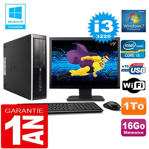 Pc hp compaq 8300 sff core i3-3220 ram 16go disque 1 to wifi w7 ecran 19' État correct -  reconditionné disponible sur Fnac