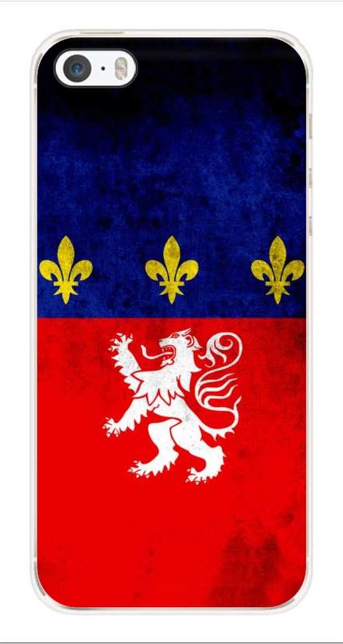 Coque en silicone imprimée compatible iPhone 5 iPhone 5S Drapeau Lyon