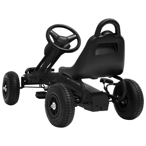 vidaXL Kart à pédales avec pneus Noir - Voiture - Achat & prix