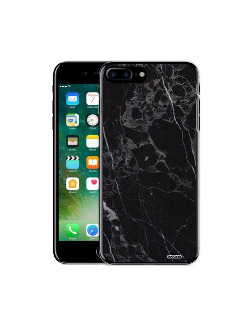 Coque pour iPhone 7 Plus / 8 Plus rigide transparente Marbre noir Dessin [Evetane®]
