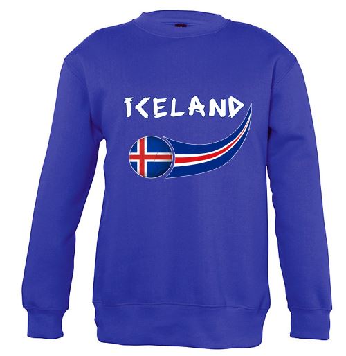 Supportershop Islande Sweatshirt Mixte Enfant, Bleu Royal, FR : (Taille Fabricant : 8 Ans)