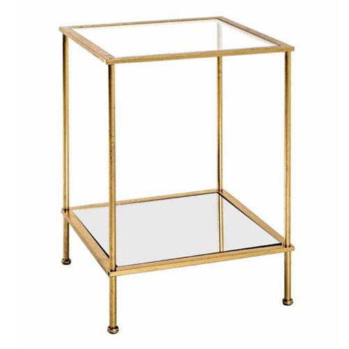Paris Prix - Table D'appoint Carrée En Verre alizée 55cm Or
