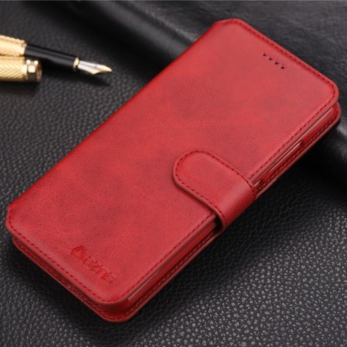Etui en PU avec support rouge pour votre Xiaomi Redmi 6A (Single 12MP Rear Camera)