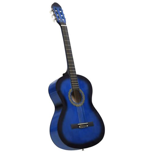 vidaXL Guitare classique pour débutants Bleu 4/4 39 Tilleul