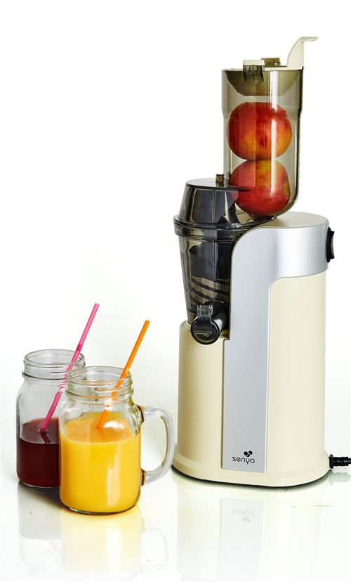 Senya extracteur de jus de fruits et légumes, goulotte extra large Crème