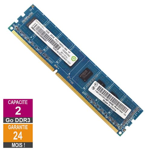 Barrette Mémoire 2Go Ram Ddr3 Ramaxel Rmr1870Ef48E8W Dimm Pc3-10600U