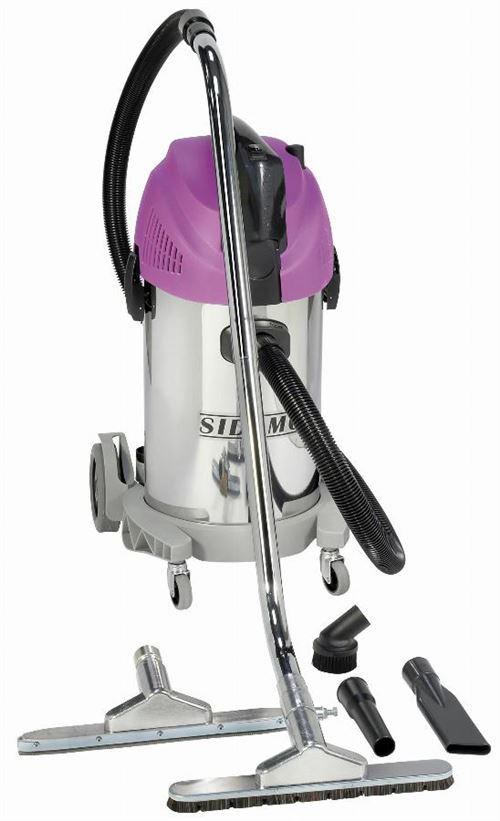 Aspirateur eau et poussières inox à décolmatage et prise asservie 1450 w 38  l,20402042,SIDAMO