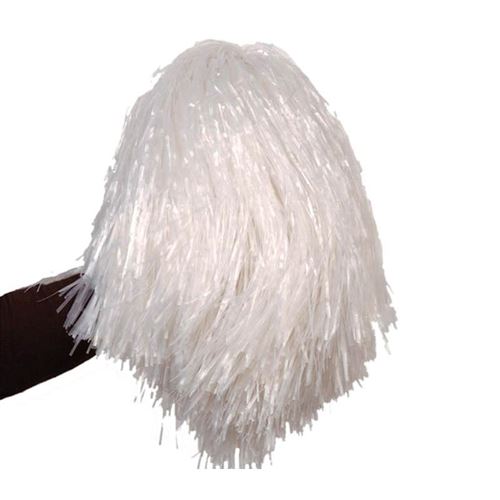 Pom-pom raphia nylon blanc