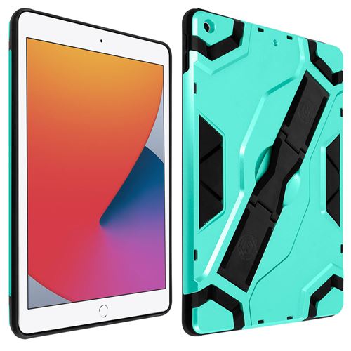 Avizar Coque pour iPad 2021 2020 et 2019 10.2 Hybride Support Bleu turquoise métallisé