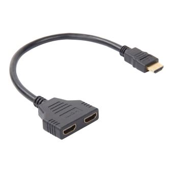 LED ZYa Câble HDMI 1080p mâle vers double HDMI femelle 1 vers 2 voies HDMI pour HDMI HD LCD Noir TV