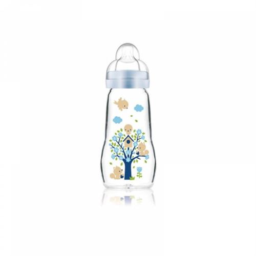 Biberon verre 260 ml bleu - mam