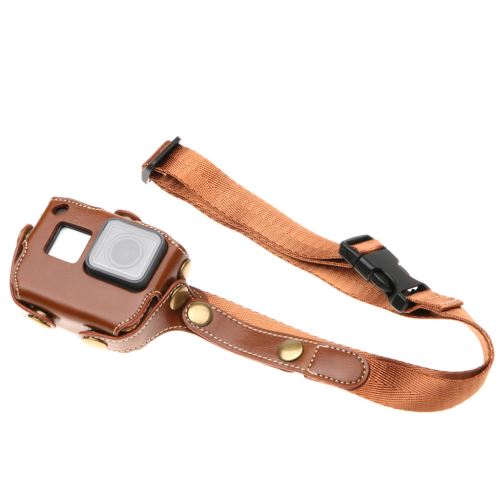 Pour GoPro Hero7 Noir / 6/5 Caméra étui en cuir Sac Housse de protection du cou / taille
