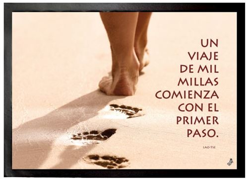 Motivation Paillasson Essuie-Pieds - Un Viaje De Mil Millas Comienza Con El Primer Paso (50x70 cm)