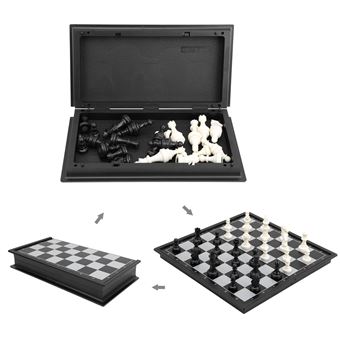 Jeu D’échecs Magnétique – Plateau Avec Pièces Aimantées – Sac De Rangement Inclus – Multijoueur – Pour Voyages Et Réunions De Famille