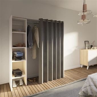 Dressing Tom Une Colonne Temahome Blanc Et Rideau Taupe Achat