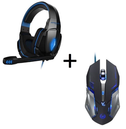 Pack Gaming pour PC HP (Souris Metal Gamer 6 Boutons + Casque Gamer avec Micro et Telecommande)