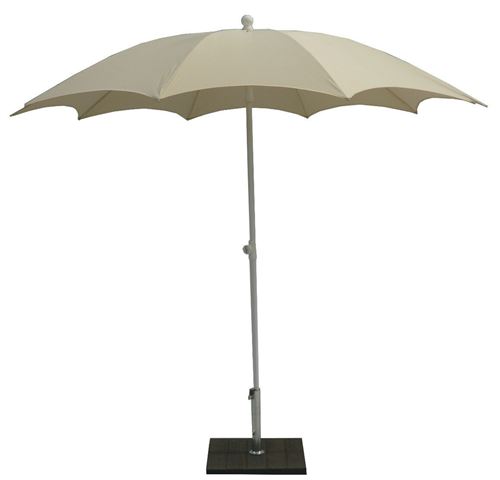 Parasol centré en polyester coloris Ecru - Ø 200/10 x H 250 cm -PEGANE-