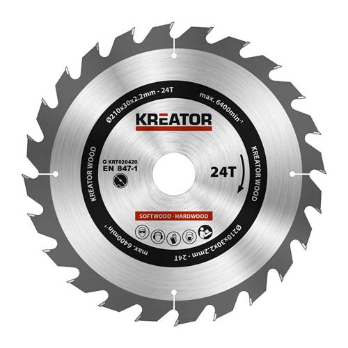 Lame de scie circulaire à carbure 24 dents 210 mm