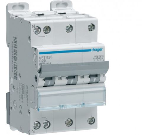 Hager Disjoncteur Nft816 - 4P - 3P+N - 16A - 6 À 10Ka - 500V - 50/60 Hz - Image 1