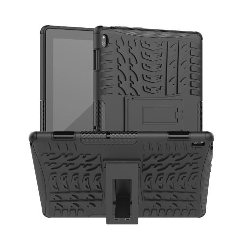 Coque en TPU hybride antidérapant avec béquille noir pour votre Lenovo Tab E10 TB-X104F