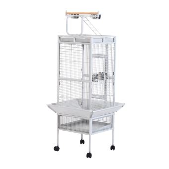 Cage à Oiseaux En Acier 4 Roulettes Mangeoire Cages Et