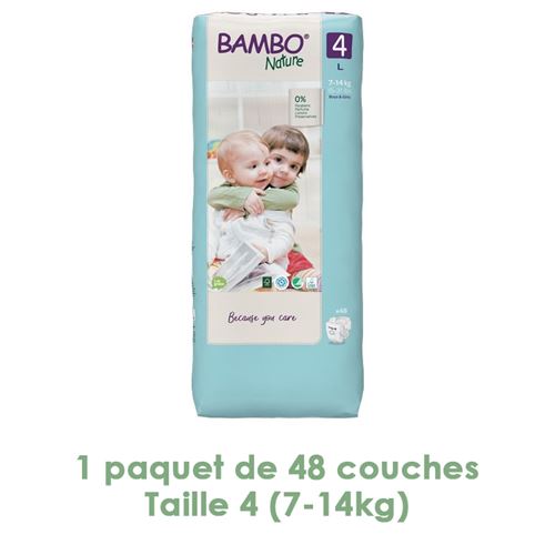 Couches Bambo Nature Maxi T4 (7-14kg) - 1 paquet 48