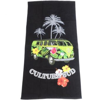 Serviette De Bain Drap De Plage Culture Sud Orizona Van 70140cm Noir Taille Uni Réf 77743