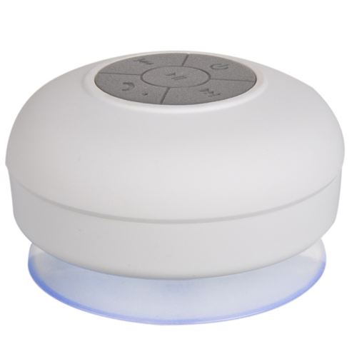 Haut-parleur de douche mains libres sans fil Bluetooth imperméable à l'eau de voiture d'aspiration / Batheroom Blanc