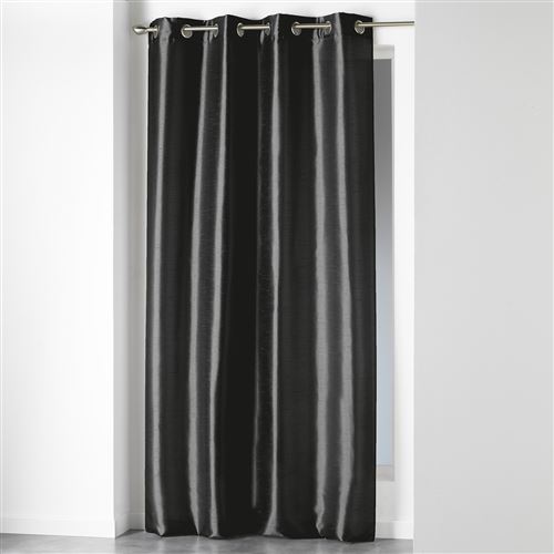 Rideau a oeillets 140 x 240 cm shantung uni shana Noir Douceur d'Intérieur