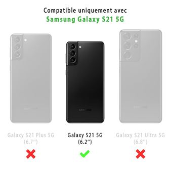 10% sur Coque pour Galaxy S21 5g antichoc transparente + 2 vitres