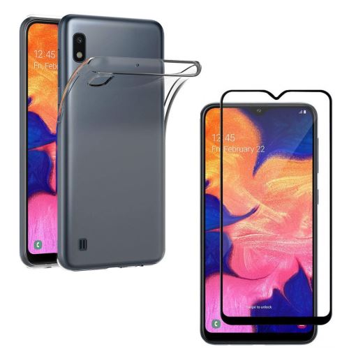 Coque pour Samsung Galaxy A10 et Verre Trempé Bord Noir Film Protection Ecran [Phonillico®]