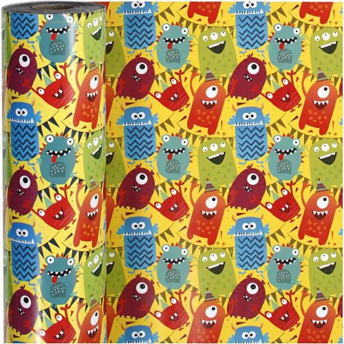 Gift Deco échantillons de papier d'emballage 57 cm x 150 m jaune/multicolore