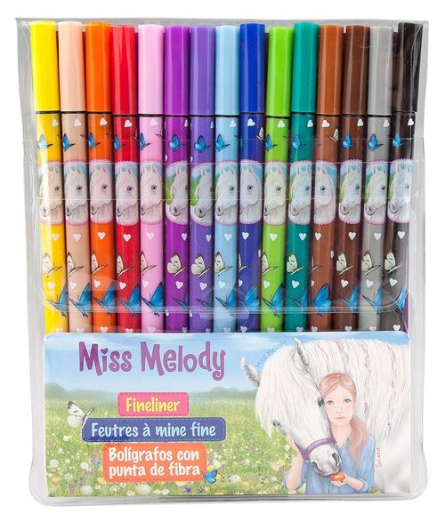 Pochette 15 feutres à mine fine Miss Melody