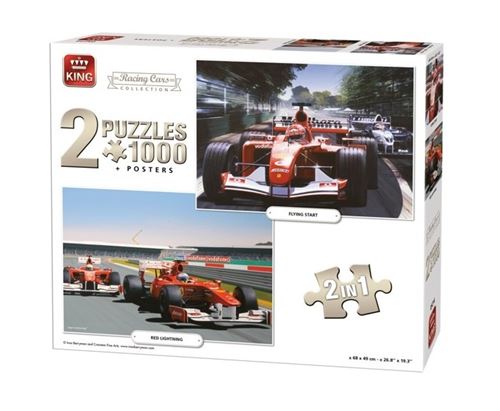 King puzzle Puzzle Racing Car Collection 2 puzzles 1000 pièces
