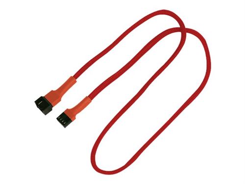 Nanoxia - Rallonge de câble d'alimentation de ventilateur - MLI à 4 broches (F) pour MLI à 4 broches (M) - 60 cm - rouge