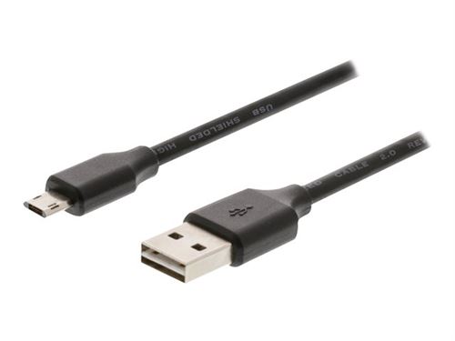 Valueline VLMP60510B1.00 Câble USB 2.0 Usb A Mâle - Réversible Micro USB B Mâle 1,00 M Noir
