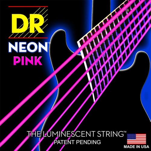 Jeu de cordes guitare électrique DR Neon Medium rose NPE10 10-46