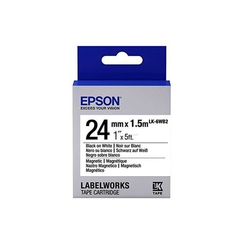 Epson ruban lk-6wb2 magnétique - noir blanc - 24 1,5 c53s656003